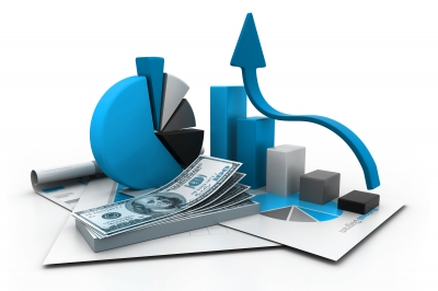 Financial Report & Graph Stock Photo