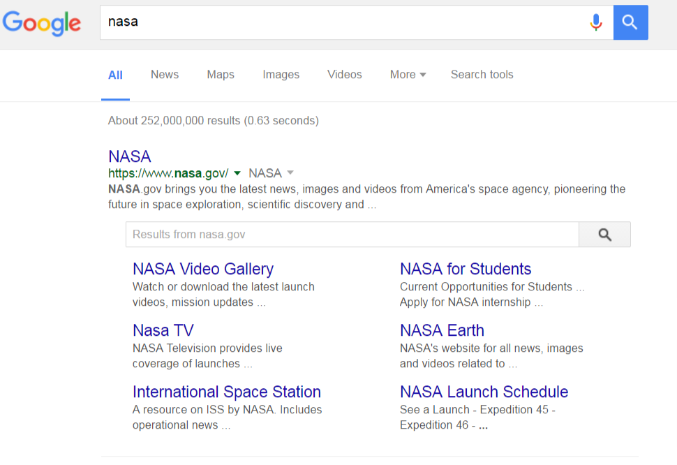 Google Search Nasa